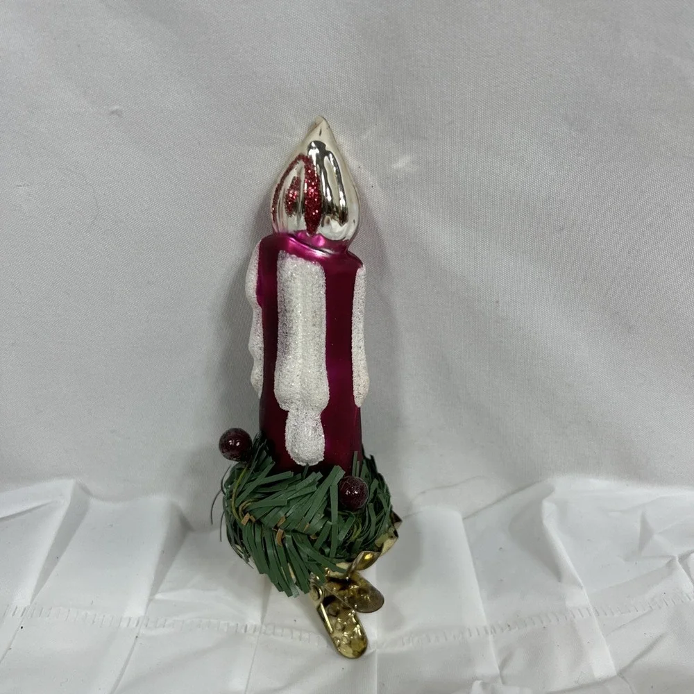 Purple And White‎ Clip-On Candle Ornament